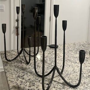 Elegant Black Metal Candelabra